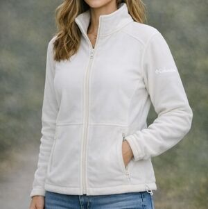 Columbia Interchange Coat Fleece Women's Large Off White Outdoor Hiking